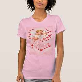 St. Valentines Day Cupid Love Pink Red  T-Shirt