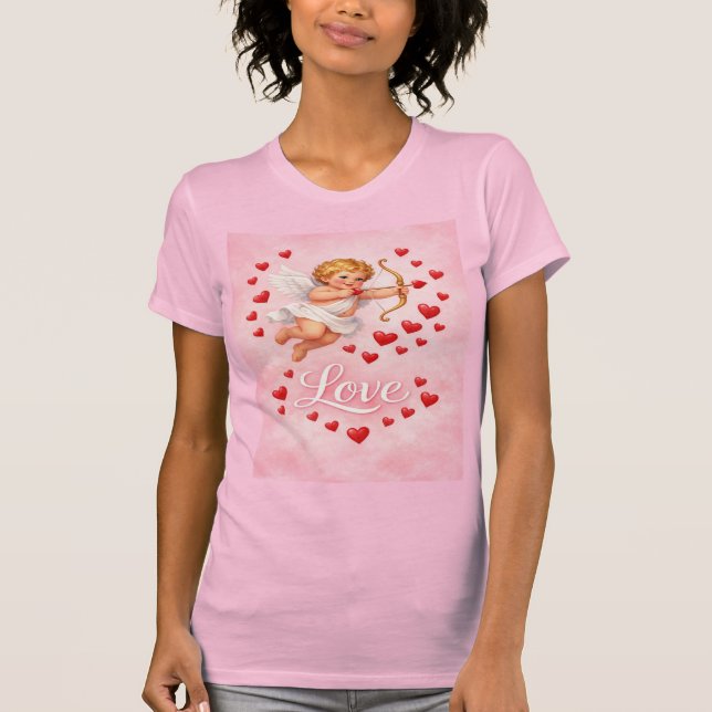 St. Valentines Day Cupid Love Pink Red  T-Shirt (Vorderseite)