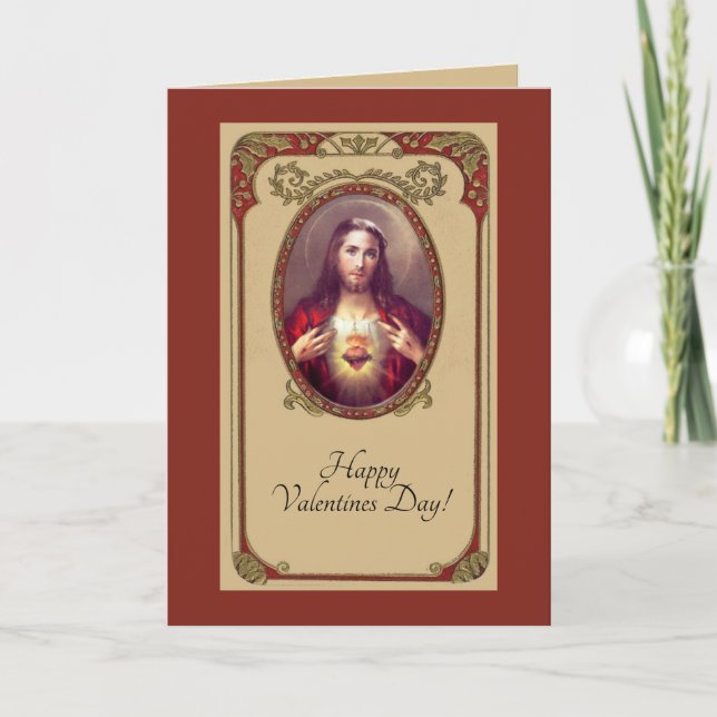 St. Valentine's Day Sacred Heart of Jesus Karte (Vorderseite)