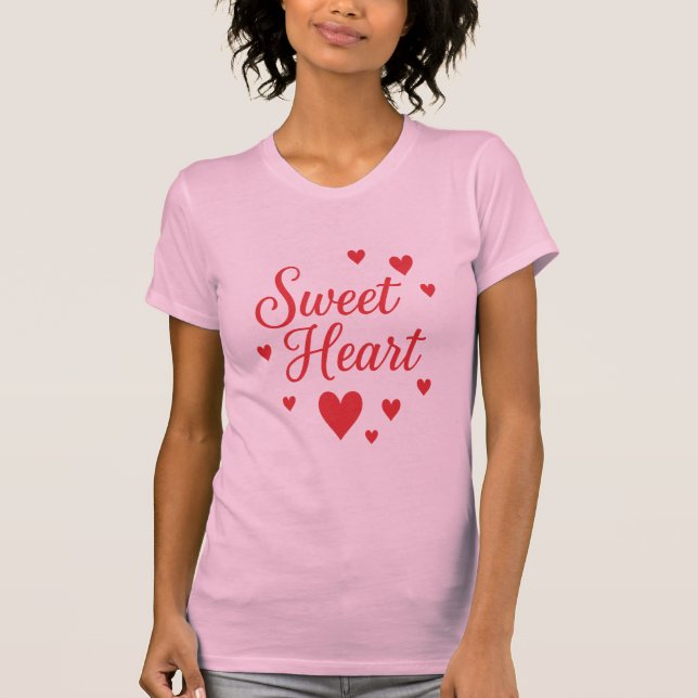 St. Valentines Day Sweet Heart Pink  T-Shirt (Vorderseite)