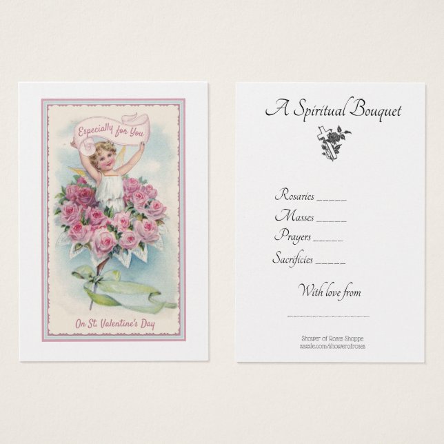 St. Valentines Spirituelle Religiöse Bouquet Angel (Vorne & Hinten)