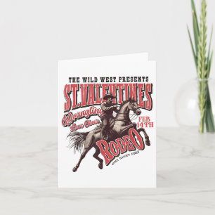 St. Valentines Wild West Rodeo Vintage Western Kuh Karte