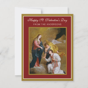 St. Valentinstag Religious Gedicht Prayer Card Karte