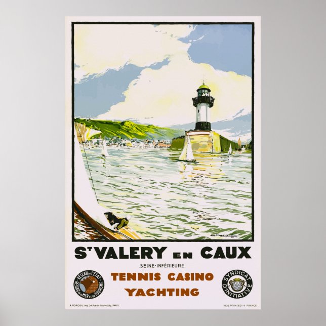 St. Valery en Caux France Vintage Travel Poster (Vorne)
