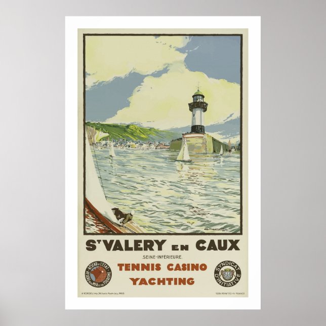 St Valery En Caux, Tennis Casino Yachting Poster (Vorne)