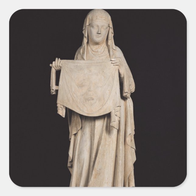 St. Veronica, c.1310 Quadratischer Aufkleber (Vorderseite)