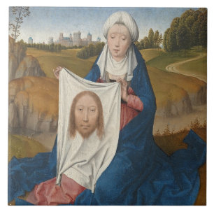 St.-Veronica, c.1470-1475 (Öl auf Platte) Fliese