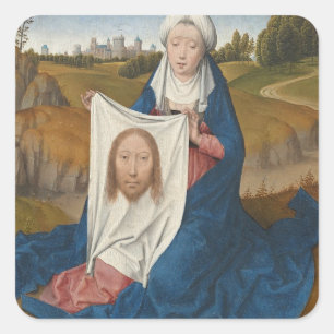 St.-Veronica, c.1470-1475 (Öl auf Platte) Quadratischer Aufkleber