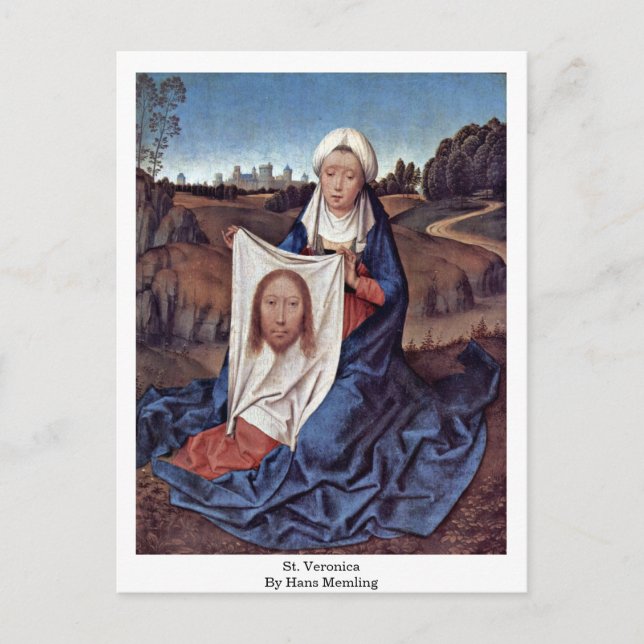 St. Veronica von Hans Memling Postkarte (Vorderseite)