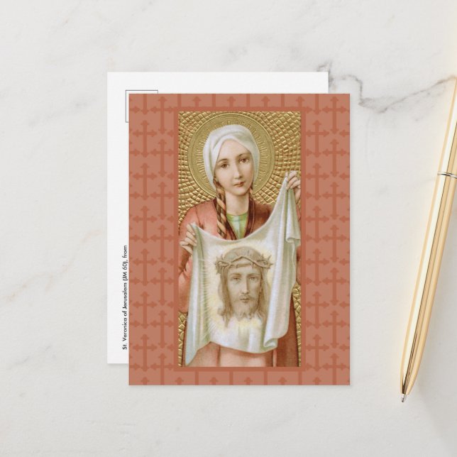 St. Veronica von Jerusalem (JM 60) Postkarte (Vorderseite/Rückseite Beispiel)