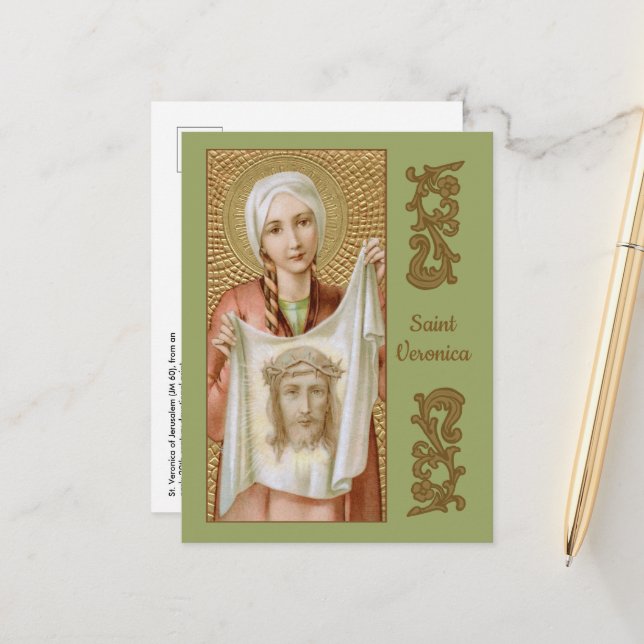 St. Veronica von Jerusalem (JM 60) Postkarte (Vorderseite/Rückseite Beispiel)