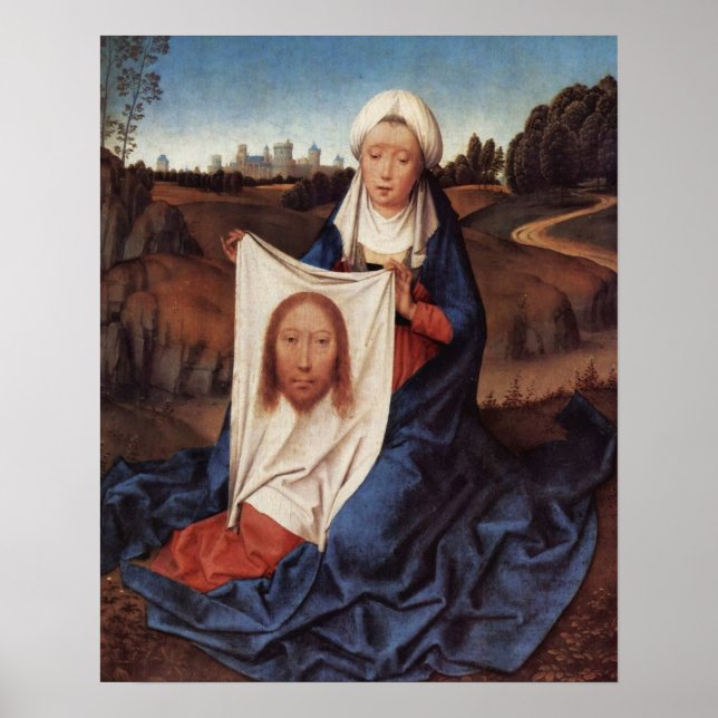 St Veronicas Veil Jesus Heiliges Gesicht Poster (Vorne)