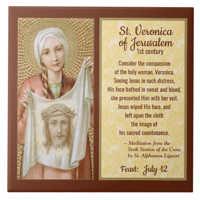 St. Veronika von Jerusalem (JM 60) Fliese (Vorderseite)
