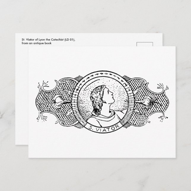 St. Viator of Lyon, der Katechist (LD 001) Postkarte (Vorne/Hinten)