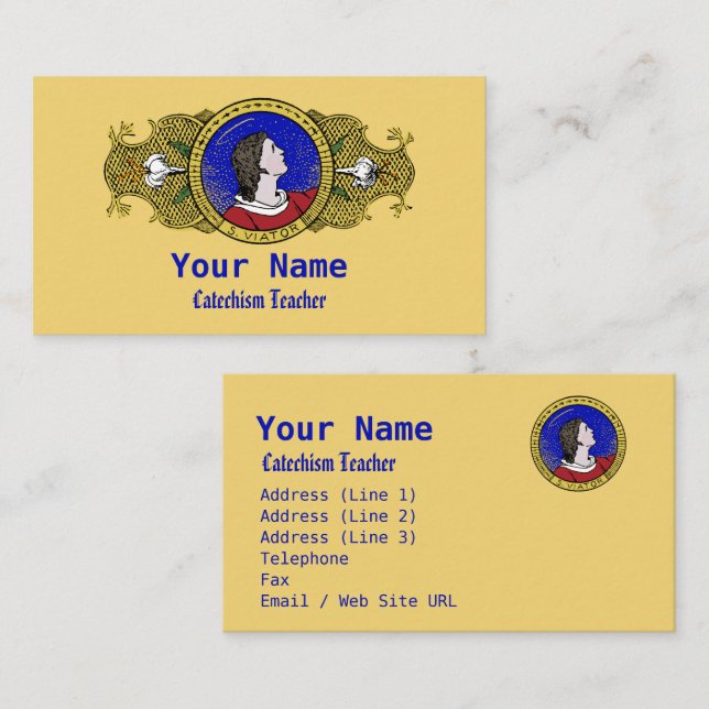 St. Viator of Lyon, der Katechist (LD 001) Visitenkarte (Vorne/Hinten)
