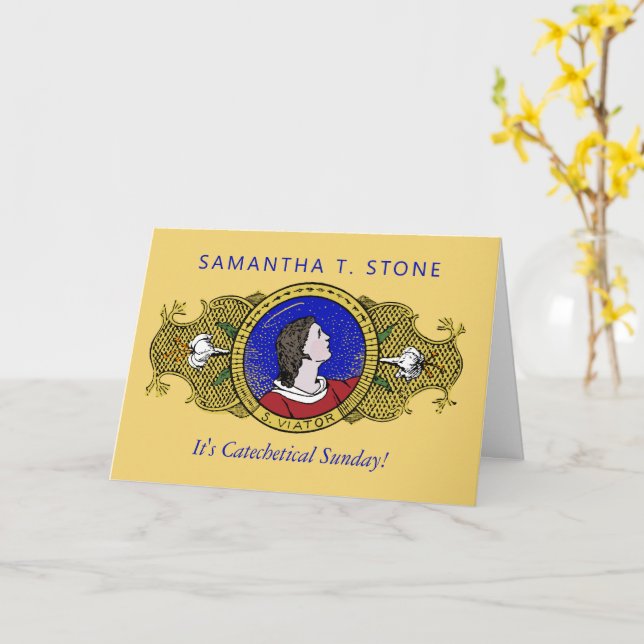 St. Viator of Lyon the Catechist (LD 001) Card Karte (Gelbe Blume)