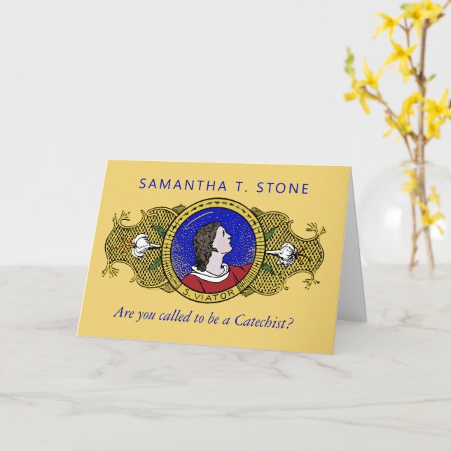 St. Viator of Lyon the Catechist (LD 001) Card Karte (Gelbe Blume)