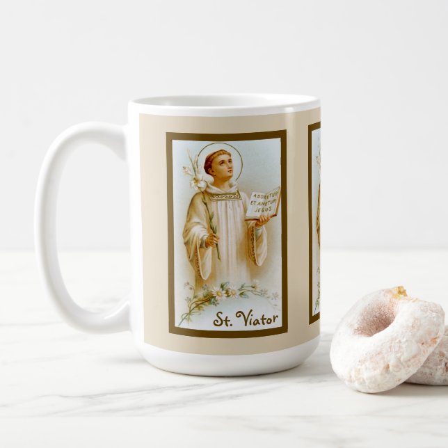 St. Viator von Lyon, der Katechist (BF 02) Kaffeetasse (Mit Donut)