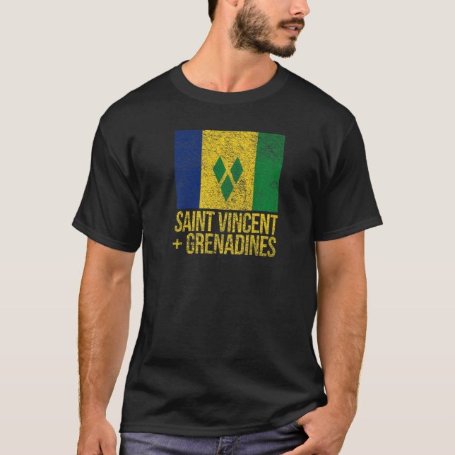 ST VINCENT AND THE GRENADINES FLAG T-Shirt (Vorderseite)