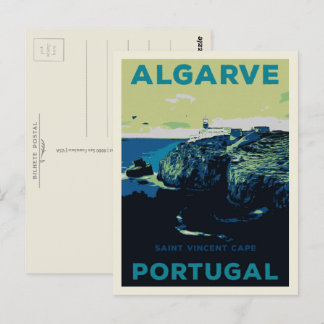 St Vincent Capture Illustration Algarve Portugal Postkarte