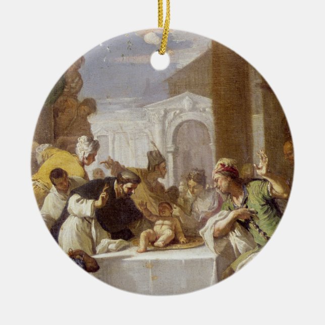 St. Vincent Ferrer darstellend ein Wunder Keramikornament (Vorne)