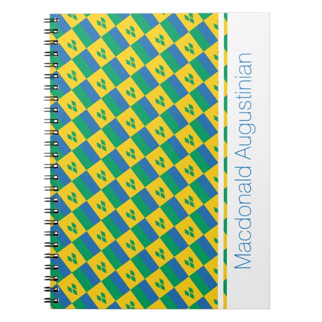 ST VINCENT FLAG Custom Add Name Notebook Journal Notizblock (Vorderseite)