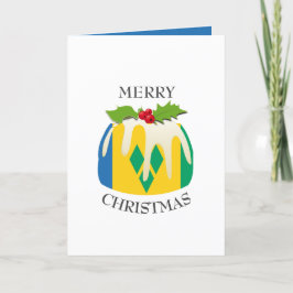 ST VINCENT FLAG | Weihnachts-Pudding | Feierlich Feiertagskarte