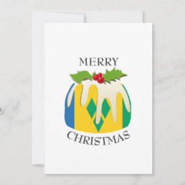 ST VINCENT FLAG | Weihnachts-Pudding | Feierlich Feiertagskarte