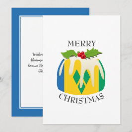 ST VINCENT FLAG | Weihnachts-Pudding | Feierlich Feiertagskarte