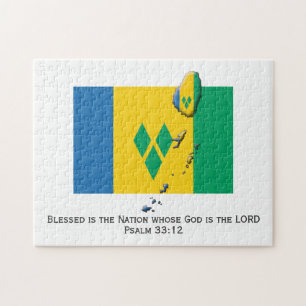 ST VINCENT   Gesegnete Nation   VINKENTIERTER FLAG Puzzle