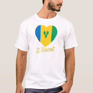 St. Vincent/Grenadinen-Flaggen-Herz T-Shirt