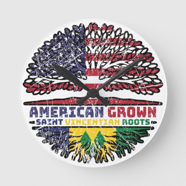 St. Vincent Grenadines Runde Wanduhr (Vorderseite)