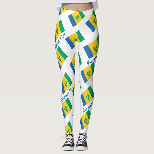 ST VINCENT GRENADINS Christlich Scripture Custom Leggings (Vorderseite)