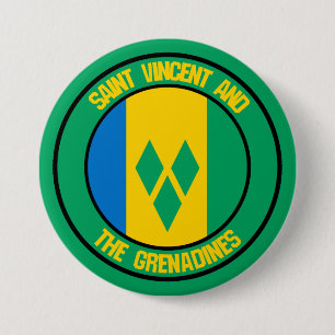 St. Vincent und das Emblem der Grenadinen Button