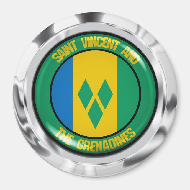 St. Vincent und das Emblem der Grenadinen Magnet (Vorne)