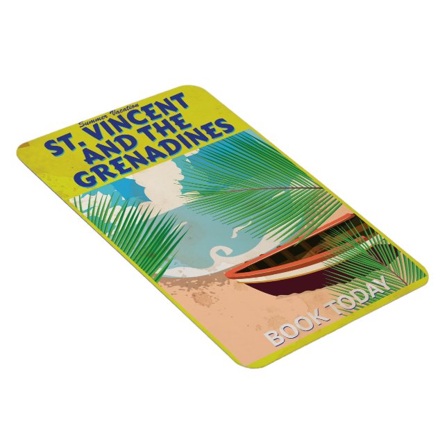 St. Vincent und das Grenadines Reiseplakat Magnet (Rechte Seite)