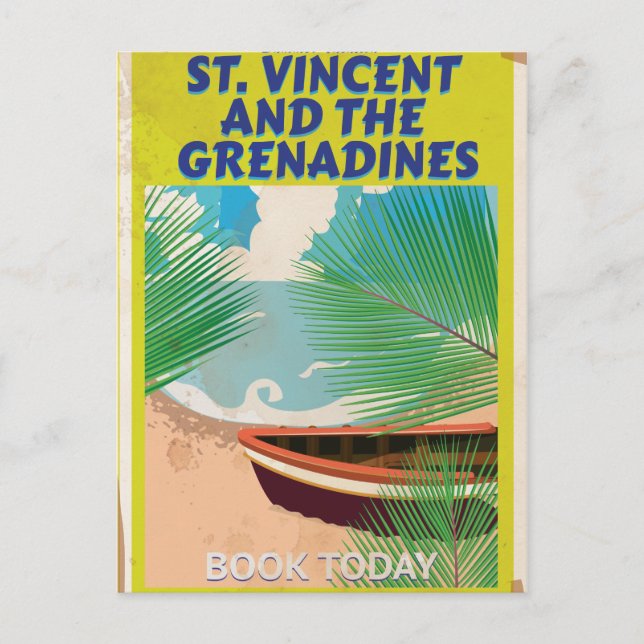 St. Vincent und das Grenadines Reiseplakat Postkarte (Vorderseite)