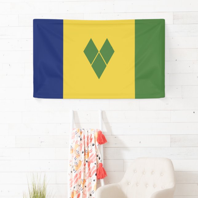 St. Vincent und die Grenadinen Banner (Insitu)