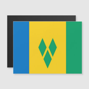 St. Vincent und die Grenadinen - Flagge - Magnetkarte