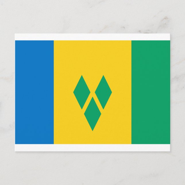 St. Vincent und die Grenadinen Flagge Postkarte (Vorderseite)