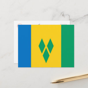 St. Vincent und die Grenadinen - Flagge - Postkarte