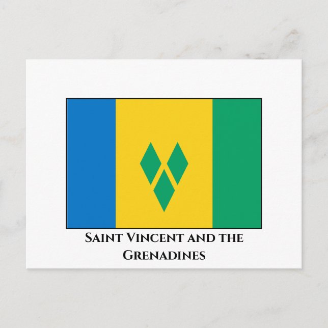 St. Vincent und die Grenadinen-Flagge Postkarte (Vorderseite)