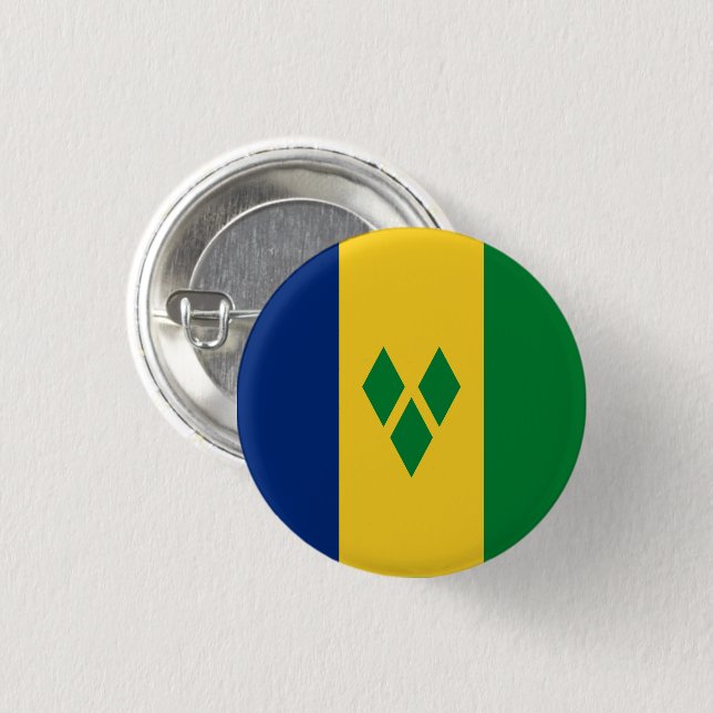 St Vincent und die Grenadinen-Flagge Vincy Button (Vorne & Hinten)