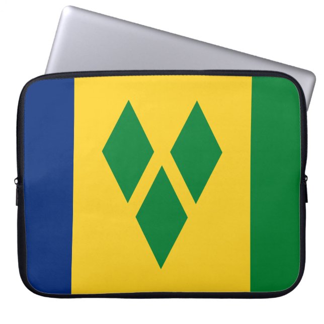 St Vincent und die Grenadinen-Flagge Vincy Laptopschutzhülle (Vorderseite)