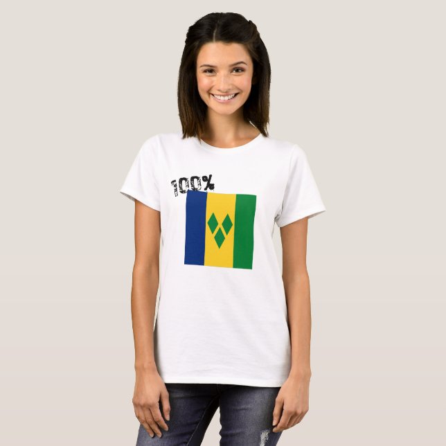 St. Vincent und die Grenadinen-Flagge Vincy T-Shirt (Vorne ganz)