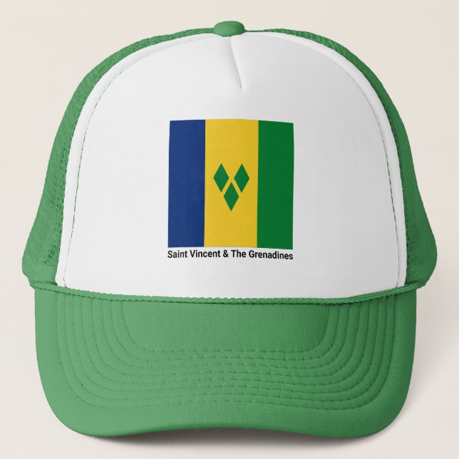 St. Vincent und die Grenadinen-Flagge Vincy Truckerkappe (Vorderseite)