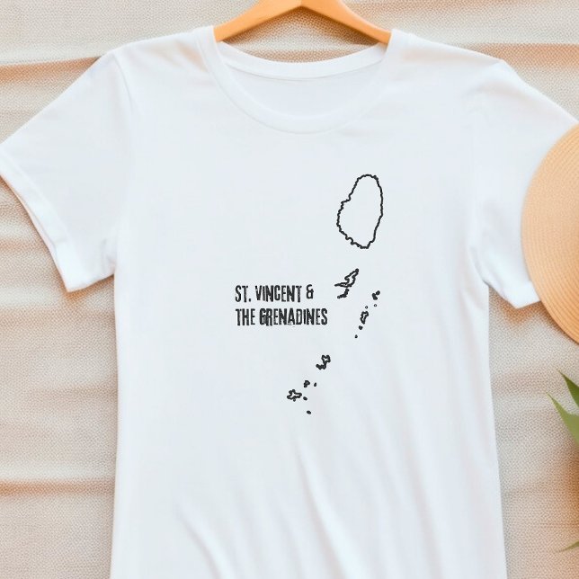 St Vincent und die Grenadinen Landkarte Kontur T-Shirt (Von Creator hochgeladen)