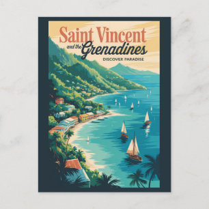 St. Vincent und die Grenadinen Landschaft Retro Postkarte