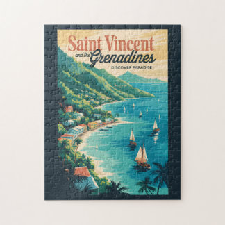 St. Vincent und die Grenadinen Landschaft Retro Puzzle