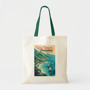 St. Vincent und die Grenadinen Landschaft Retro Tragetasche